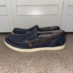 Margaritaville Blue Boat Shoes with Moccasin Stitching